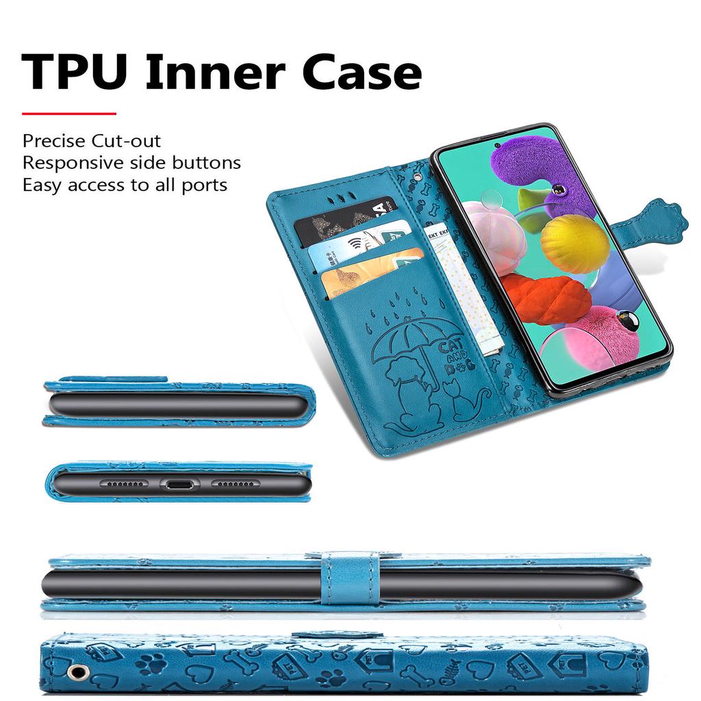 Кожаный флип-чехол с 3D собакой и кошкой для Samsung S20 S10 A10 A20 A30 A40 A50 A70 A80 M60 E Plus S20 Plus A51 A71, чехол для iPhone, Huawei, XiaoMi, кожаный чехол