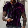 Design Trendy 3D Digital Printed Men's Round Neck Short Sleeved T-shirt