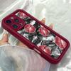 JT87 Черные Красные Губы Поцелуй Целующиеся для iPhone 17 16 15 14 Pro Max Samsung S26 S25 Ultra A17 A16 A07 A56 Xiaomi 15T 13T Redmi 14C 15c Мягкий Чехол из ТПУ
