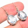 Natural Crystal Quartz Gemstone 925 Solid Sterling Silver Earring 1.25" U6s95