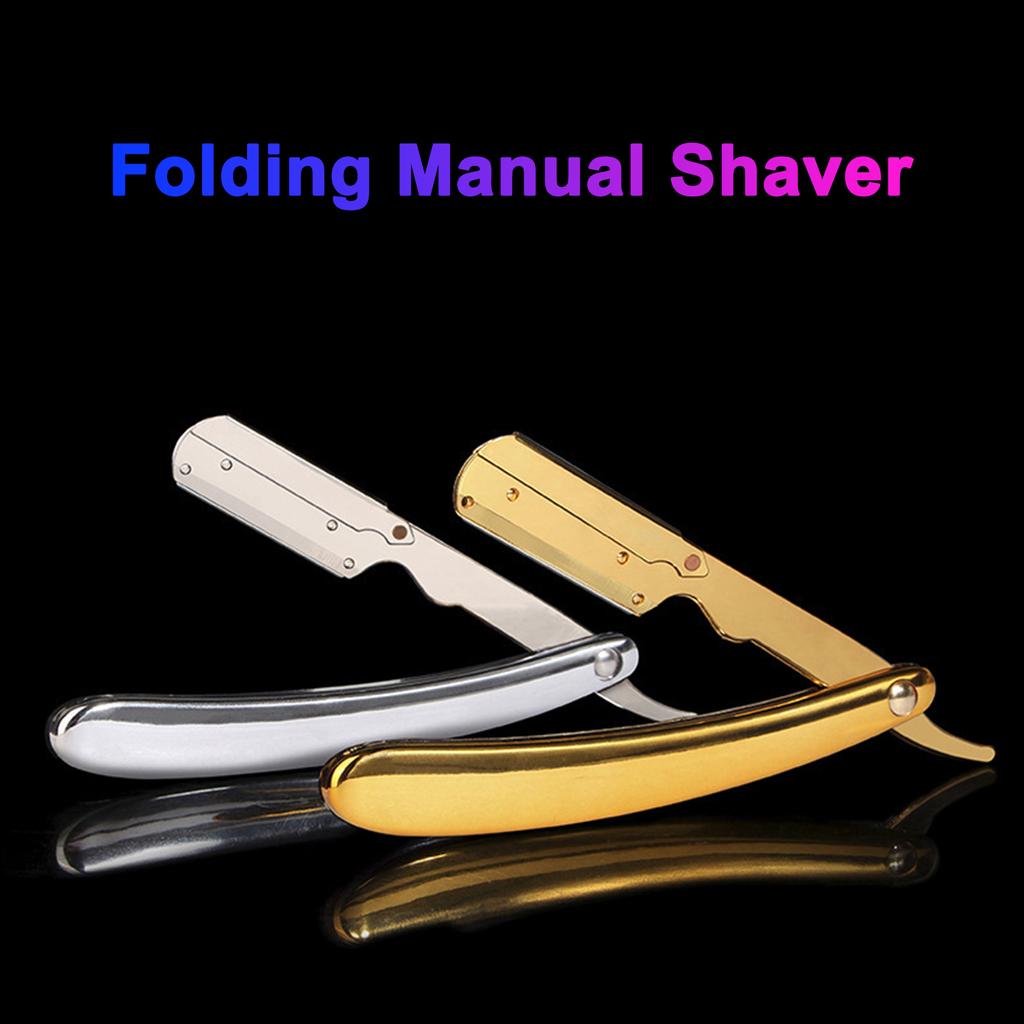1PC Traditional Manual Shaver Professional Straight Edge Stainless Steel Sharp Barber Razor Folding