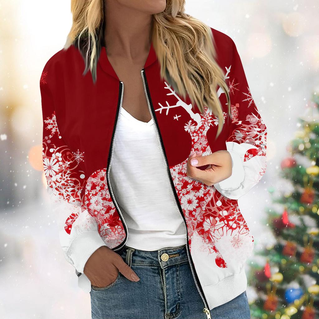 Women's Jacket Long Sleeve Lightweight Zipper Cropped Floral Printed Outerwear Casual Quilted Jacket With Pockets