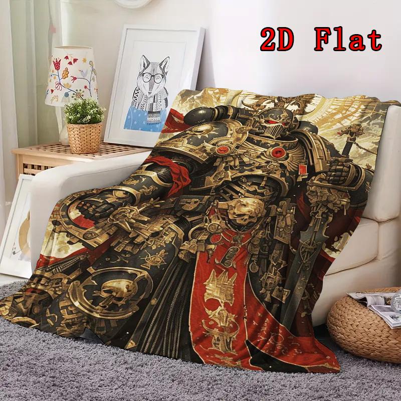 Warhammer 40k 2D Flat Pattern Flannel Blanket High quality All Seasons Warmth and Comfort Perfect for Christmas Gifts.MMT0918390