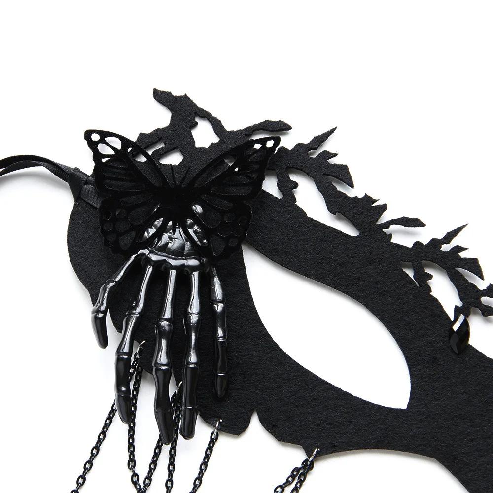 Halloween Sexy Black Tassels Half Face Mask Props Lady Masquerade Party Dance Costume Hollow Sexy Eye Mask
