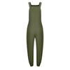 Women's Fashionable Casual Solid Color Sleeveless Vest Cotton Linen Jumpsuit Pocket Overalls
