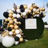 Черный Золотой Белый Воздушный Шар Набор Украшения Дома Свадебный Фон Стена День Рождения Воздушный Шар