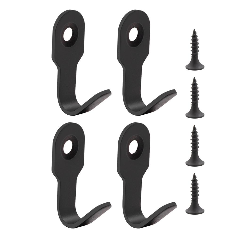 4pcs Sturdy Stainless Steel Wall Hook for Bathroom Kitchen Bedroom Office Easy Installation with Screws and Adhesive