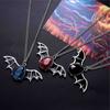 Classic Gothic Vampire Red Halloween Cute Bat Retro Necklace Ladies Water Drop Fashion Simple Personality Versatile Pendant Gift