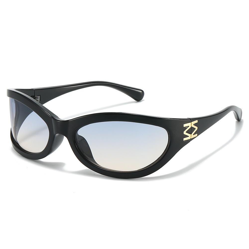Fashion wrapped sunglasses, European and American personalized YK sports versatile PC oval sunglasses