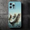 Чехол для телефона Мягкий чехол с рисунком Охота Рыбалка Мужчина для iPhone 16 16E 17 Air 15 Pro Max 14 Plus 13 Mini 11 12 7 Черная задняя крышка