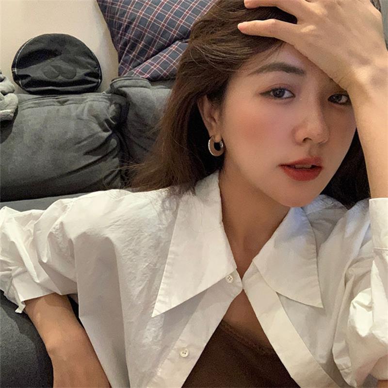 Элегантные геометрические глянцевые серьги-кольца из серебра 925 пробы для женщин и девочек, роскошные новые модные модные ювелирные изделия, подарок для вечеринки