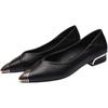 Single Shoe Women's Flat Bottomed Thick Heel Mid Heel Casual Shoes Versatile Work Leather Shoes