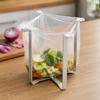 Foldable Trash Bag Holder Stainless Steel Desktop Food Waste Bin Draining Net Compact