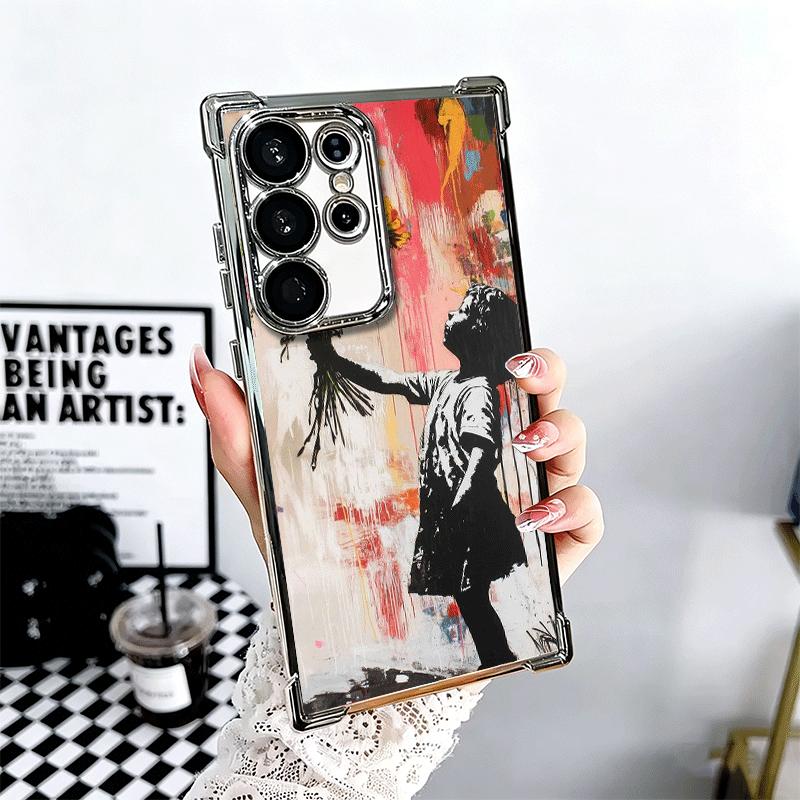 B-Banksy Художник Граффити Покрытие Чехол для Телефона Для Samsung Galaxy S24 S25 FE S26 Edge S23 Ultra S22 S21 Plus S20 Противоударный Aira