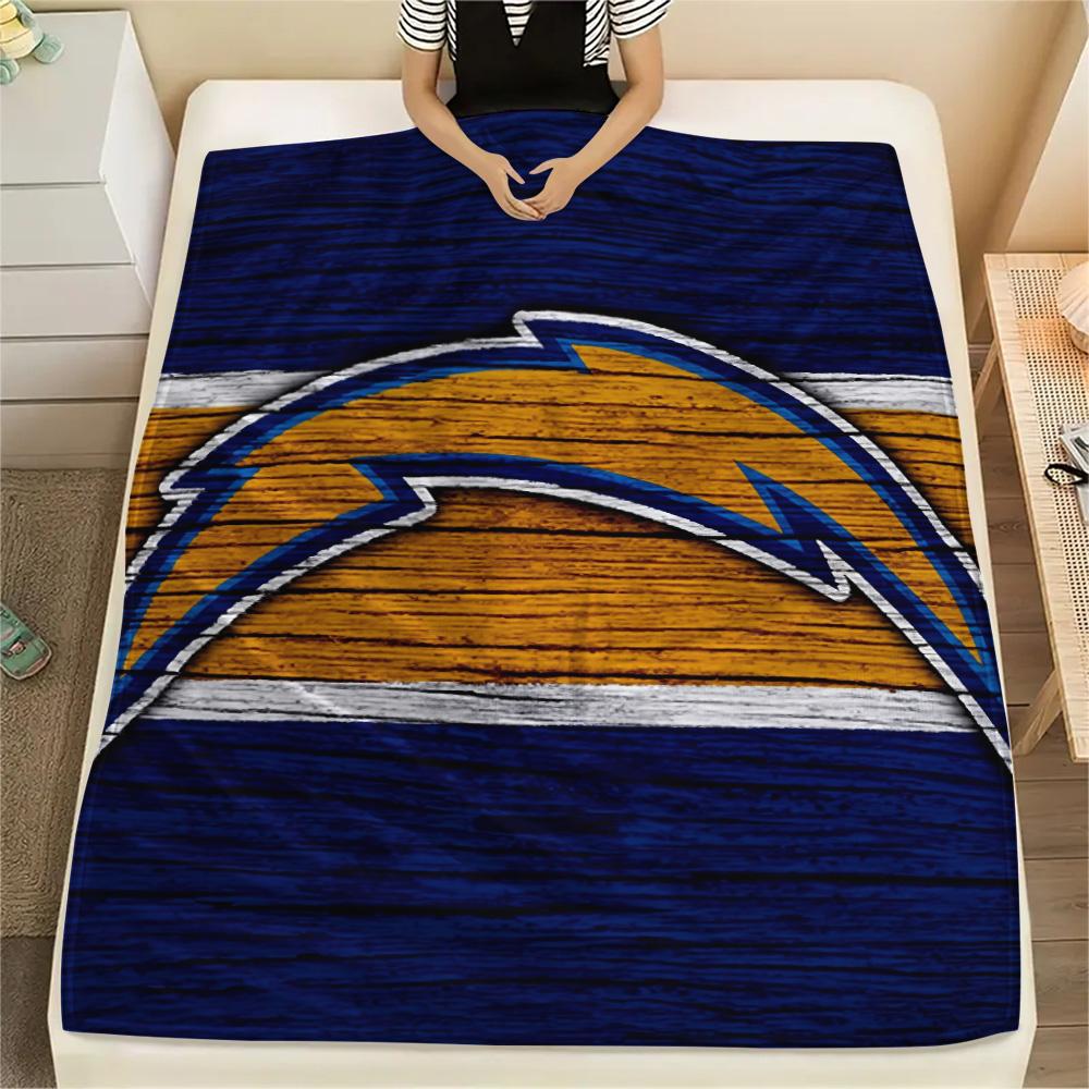 Los Angeles Chargers Print Flannel Blanket, High quality Comfortable for All Seasons, Home Decor, Warmth and Comfort