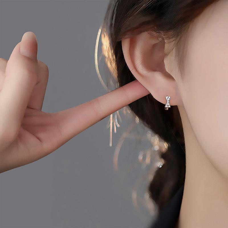 Серьги-бабочки серебристого цвета с цветком и бантом из циркона, женские, роскошные, великолепные ювелирные аксессуары