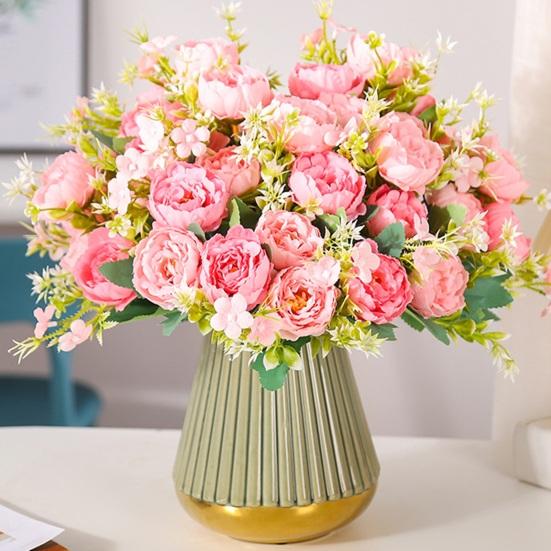 Привлекательный искусственный букет с зелеными листьями, простой в уходе макет сцены