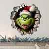 Рождество сломанная стена гостиная настенное украшение домашняя наклейка самоклеящаяся мультяшный Гринч зеленые волосы монстр наклейка на окно
