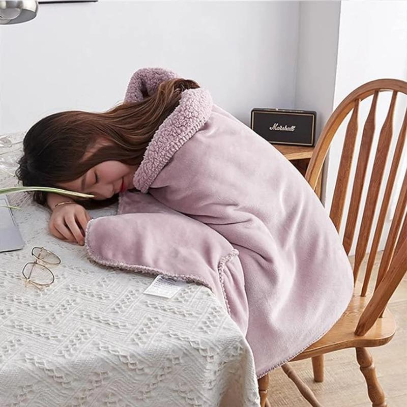 Multifunction Soft Comfortable Blanket Poncho Blanket For Women multi-purpose scarf Cape Wrap Button Bed Jacket with Pockets