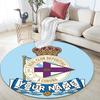 Custom Name Deportivo La Coruna Round Area Rug,Carpet Rug for Living Room Bedroom Sofa Playroom Decor,Non-slip Floor Mat