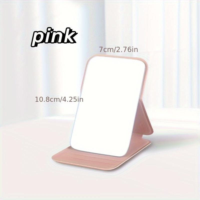 Mini Makeup Mirror Elegant Foldable Desktop Portable Mirror PU Leather Handheld Perfect Pocket Gift for Dorms Daily Cosmetic Use