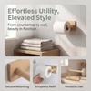 Drill-Free Toilet Paper Holder Wood Grain Paper Towel Rack Modern Desktop Tissue Stand Kitchen