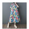 Women's Short Sleeved Loose Fashion Printed Mid Length Shirt Dress