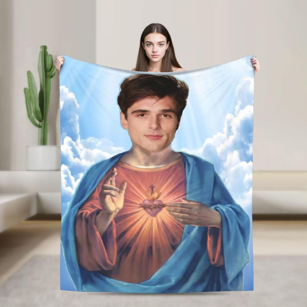 Jacob Elordi Actor Photo Collage Soft Warm Blankets Office Plush Throw Blanket Home Decor Flannel Bedspread Sofa Bed Cover