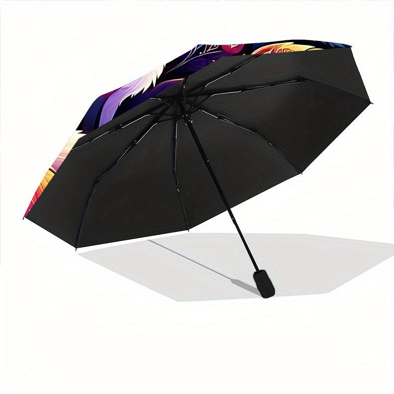 1pc Fantasy Fox Auto Folding Cute Cute Umbrella, 8-Rib Sturdy Canopy, Portable Travel Umbrella for Outdoor Use,104