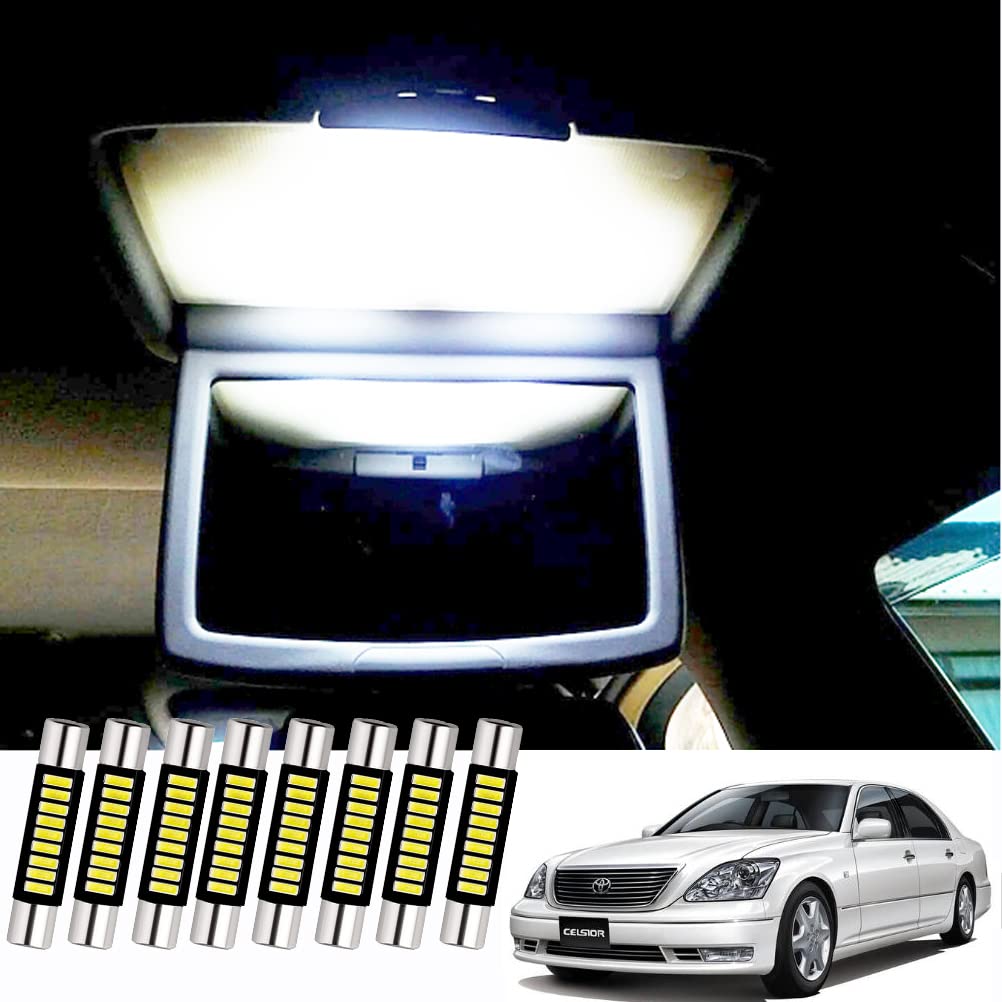 Compatible with Toyota Celsior LED vanity lamps for front and rear 8 SMD visor interior LED LED custom car warranty included (late model) 30, seats,