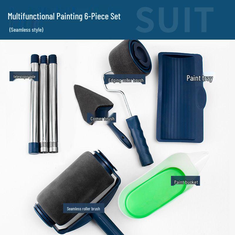 Телескопическая кисть-валик для покраски стен - Точное покрытие без мертвых зон с щетиной из тонкого волокна для бытовой покраски.