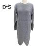 Women Fall Winter Dress Irregular Split Hem Knitted Loose Soft Thick Warm Long Sleeve Solid Color Mid Length Sweater Dress