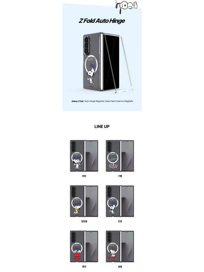 Snoopy & Charlie Cartoon Samsung Z Fold7 Clear Magnetic Phone Case