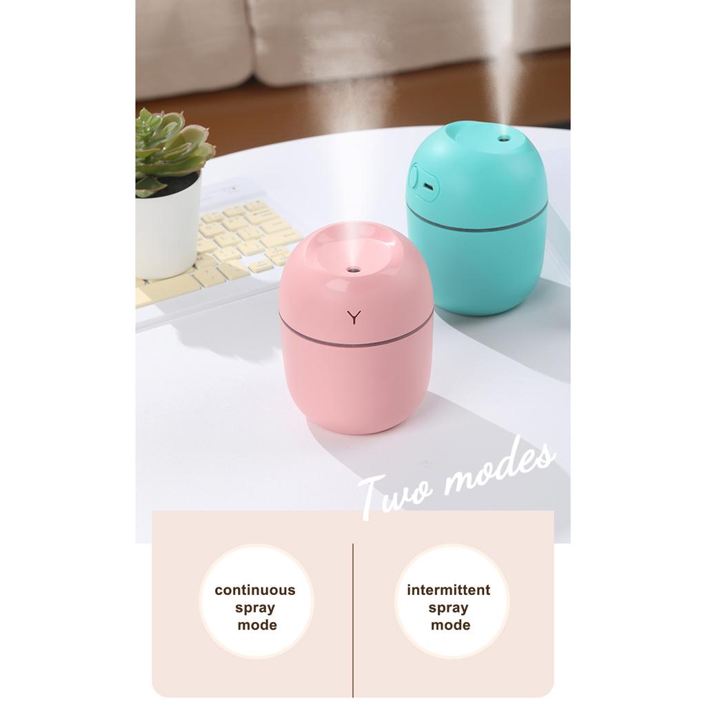 USB Mini Humidifier Diffuser Multicolor Lighting Effects/ Continuous & Intermittent 2 S-pray Modes/ Intelligent Auto-shut Down Mode for Home Office L