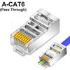1/10/30 шт. Проходные разъемы RJ45 Cat7/Cat6/Cat5 экранированные Кристаллический конец Позолоченный 8P8C Обжимной UTP Ethernet Модульный штекер