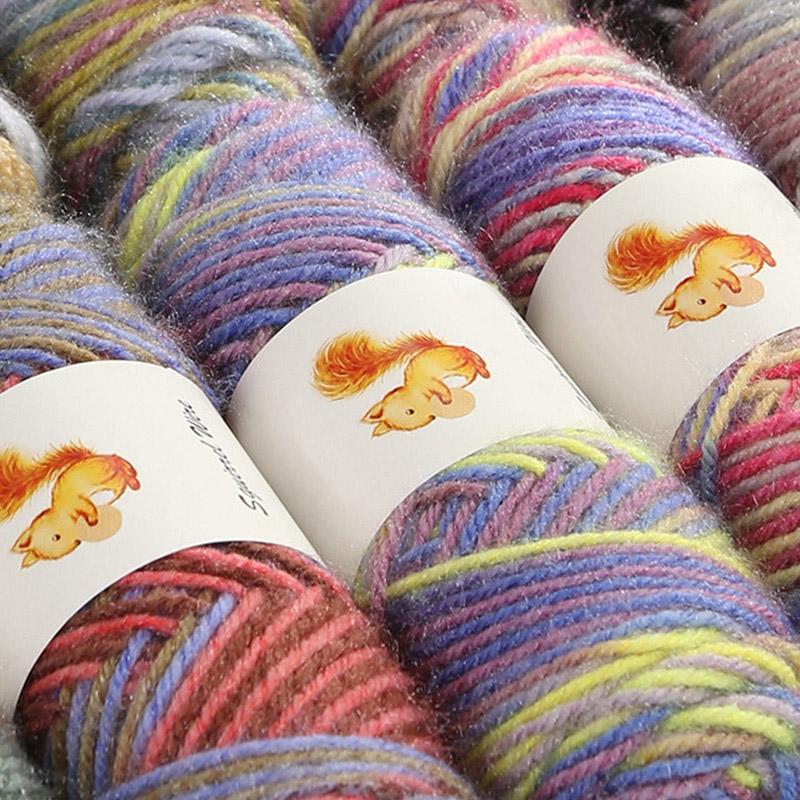 75 г/рулон пряжи Squirrel Cashmere Пряжа для шапок, шерстяная пряжа для вязания, разноцветные нитки для ручного вязания, перчатки, пряжа для вязания крючком, шарф, смешанная зима
