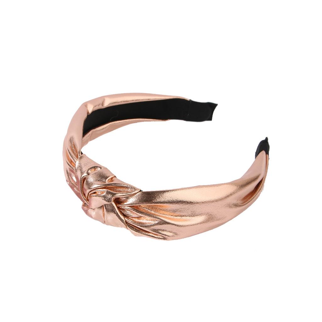 Тканевая повязка на голову, трансграничная, широкополая, модная, лазерная, с узлом, для умывания и выхода в свет, однотонная повязка на голову