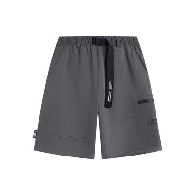 Li Ning CF Playful Attitude Letter Print Прямые трикотажные повседневные шорты мужские шорты серые AKSU641-1