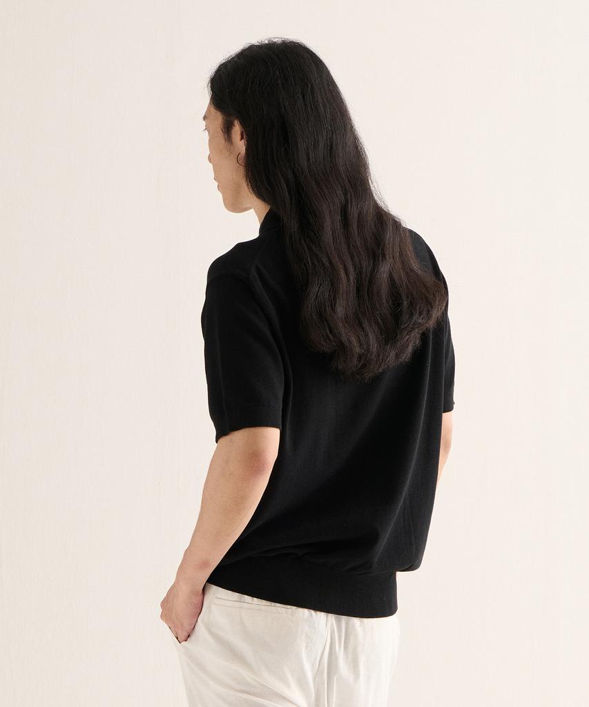 ANALOG MOOD Linen Cooling Polo Shirt (Black)