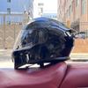 Motorcycle Helmet Uncovered Helmet Men's and Women's Full Helmet Bluetooth Personalized Four Seasons Locomotive Big Tail