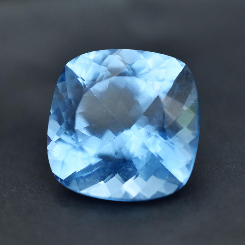 Natural Blue Sapphire Loose Gemstone 17.10 ct Square Cushion Cut September Birthday Birthstone