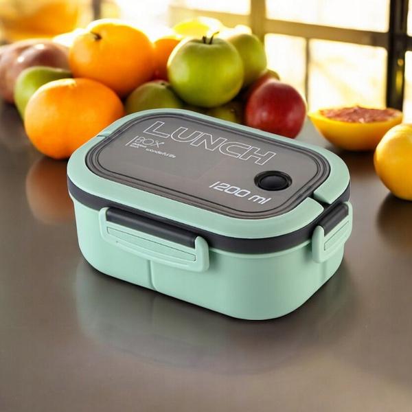 Ecarla Lunch Box Śniadaniówka Ze Sztućcami 21X14,5X8Cm Mięta Pjm44M