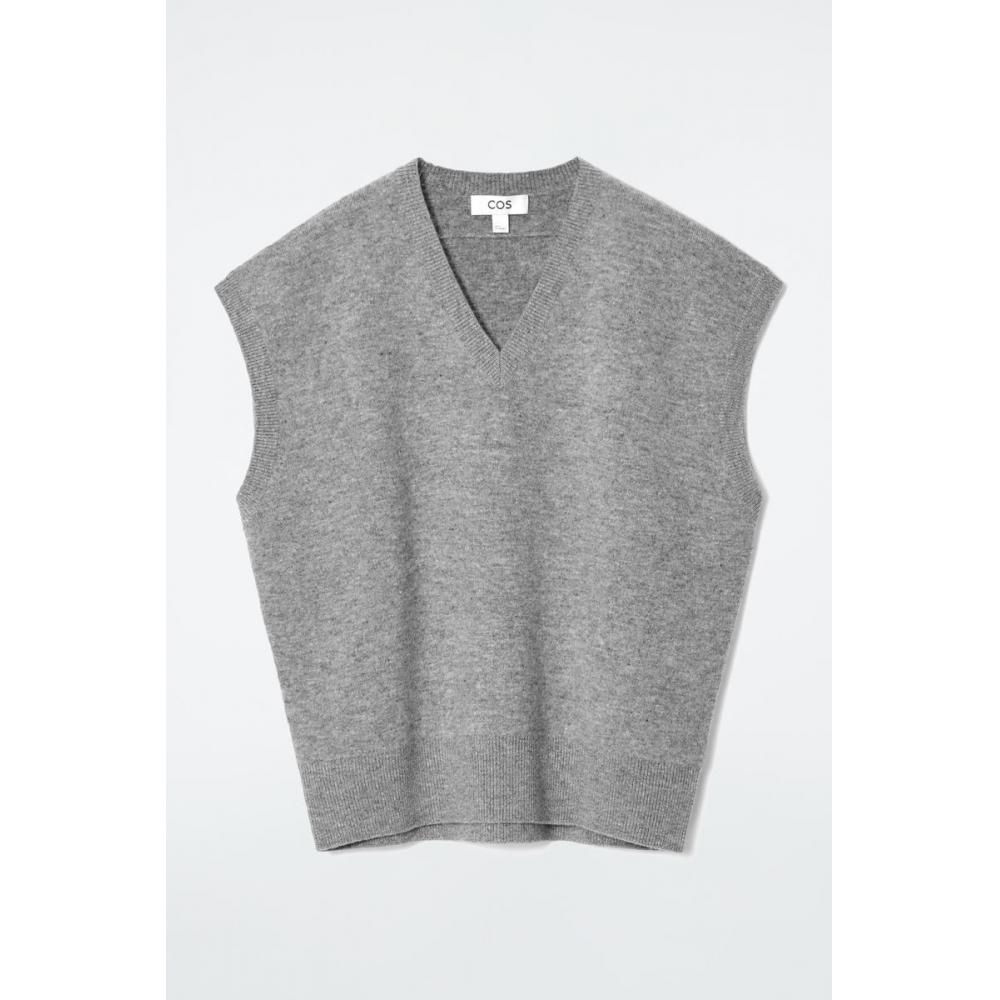 COS Жилет из японской двухслойной шерсти с V-образным вырезом