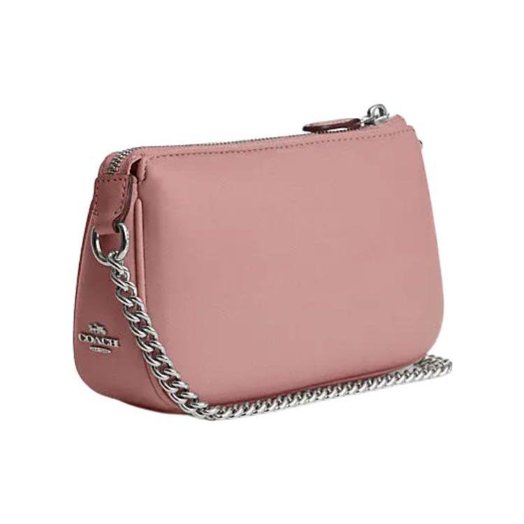 Coach Nolita 19 Однотонный Письмо Большой Логотип Стеганый На молнии Хранение Сумка-тоут Маленькие Женские сумки Светло-розовый CJ527-SVLP