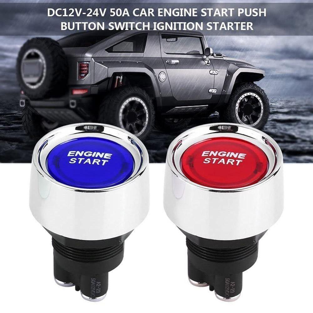 LED Illuminated Push Button Switch Red Blue Green Start Button Starter Switch Automotive Use