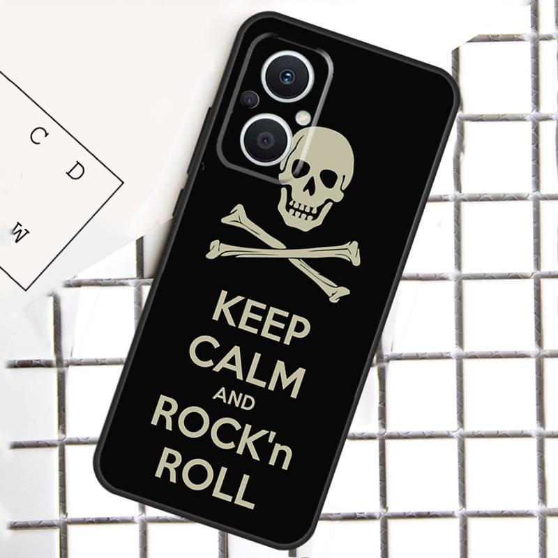 Чехол для телефона Rock Roll Skull для OPPO Reno 13F 13 12 11 14 F 10 Pro 8T 7 8 Lite OPPO Find X9 X6 X5 X8 Pro