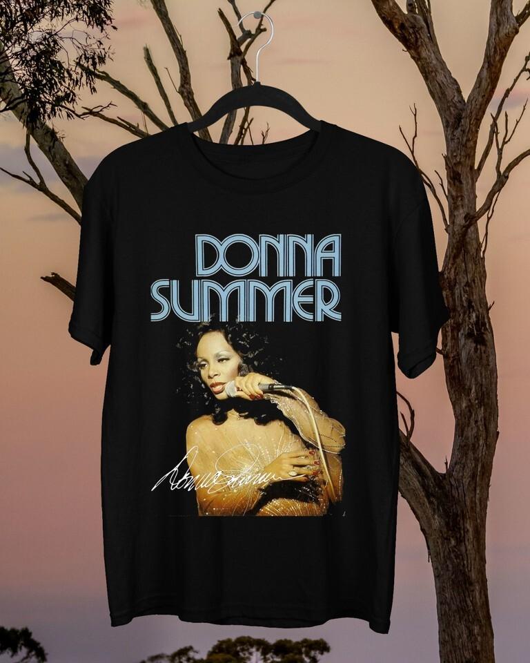 Donna Summer Short Sleeve Cotton Unisex Black TShirt