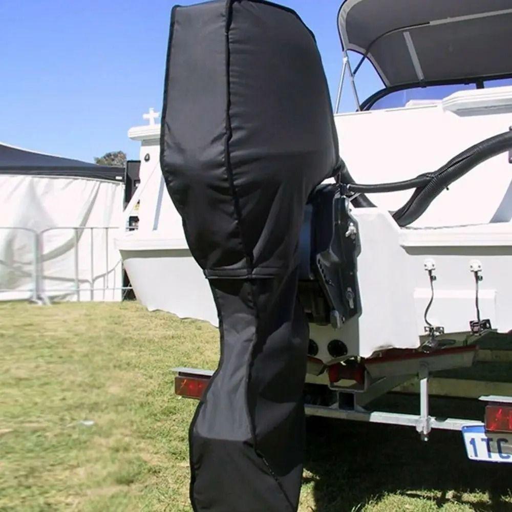 Чехол на лодочный подвесной мотор на молнии Черный защитный чехол для двигателя Полный чехол для лодочного мотора Защита от растрескивания