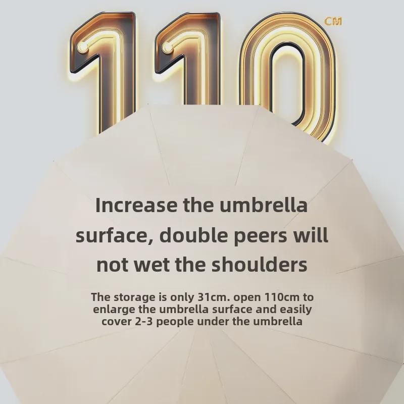 Автоматический складной зонт из 72 костей для мужчин и женщин — большой, двойного назначения: от солнца и дождя