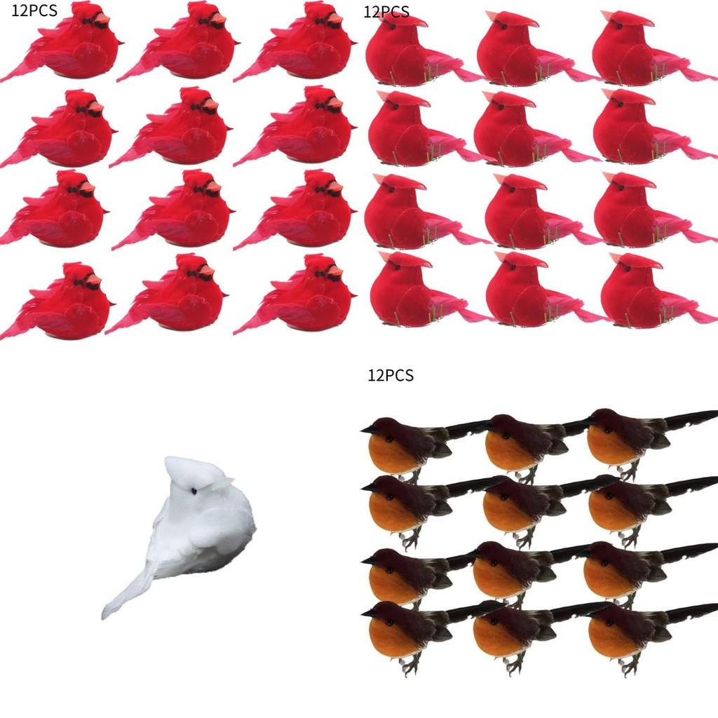 Whimsical Natural Material Robin Bird Ornament For Holiday Tree Decor Style